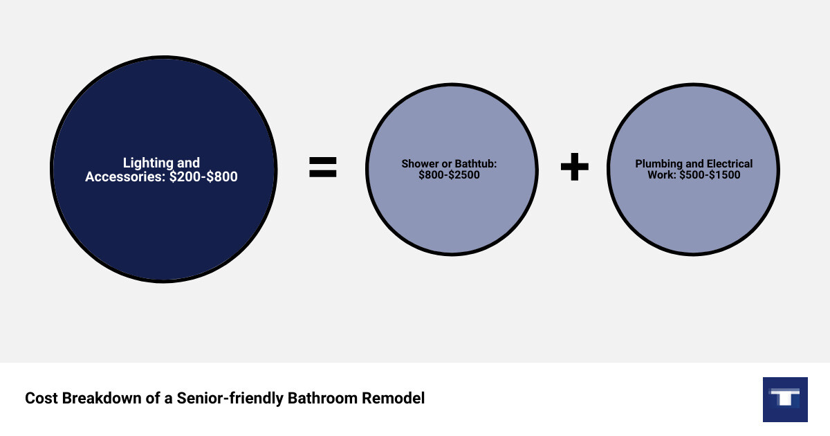 The cost breakdown of a senior-friendly bathroom remodel infographic