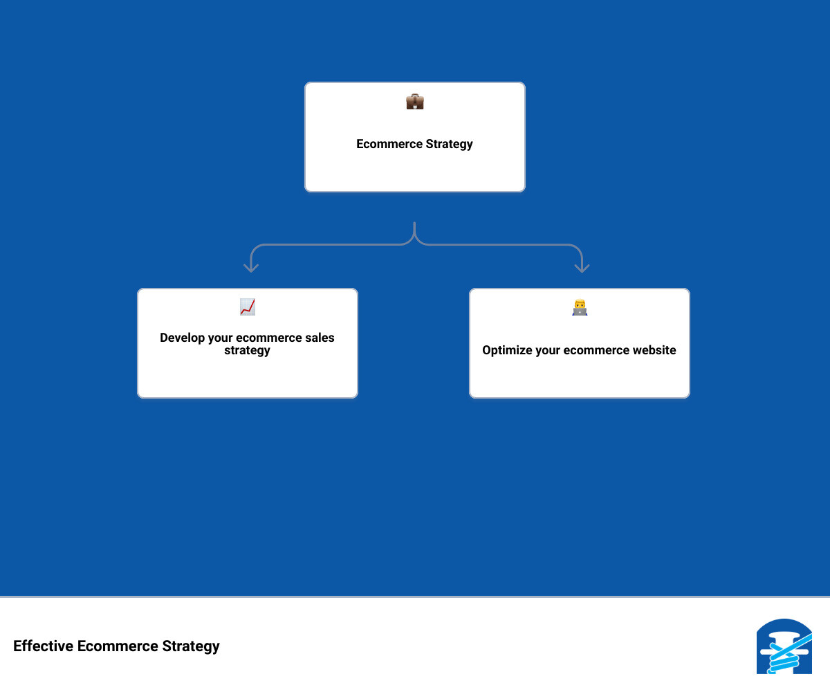 Diagram showing each step in devising an ecommerce strategy infographic