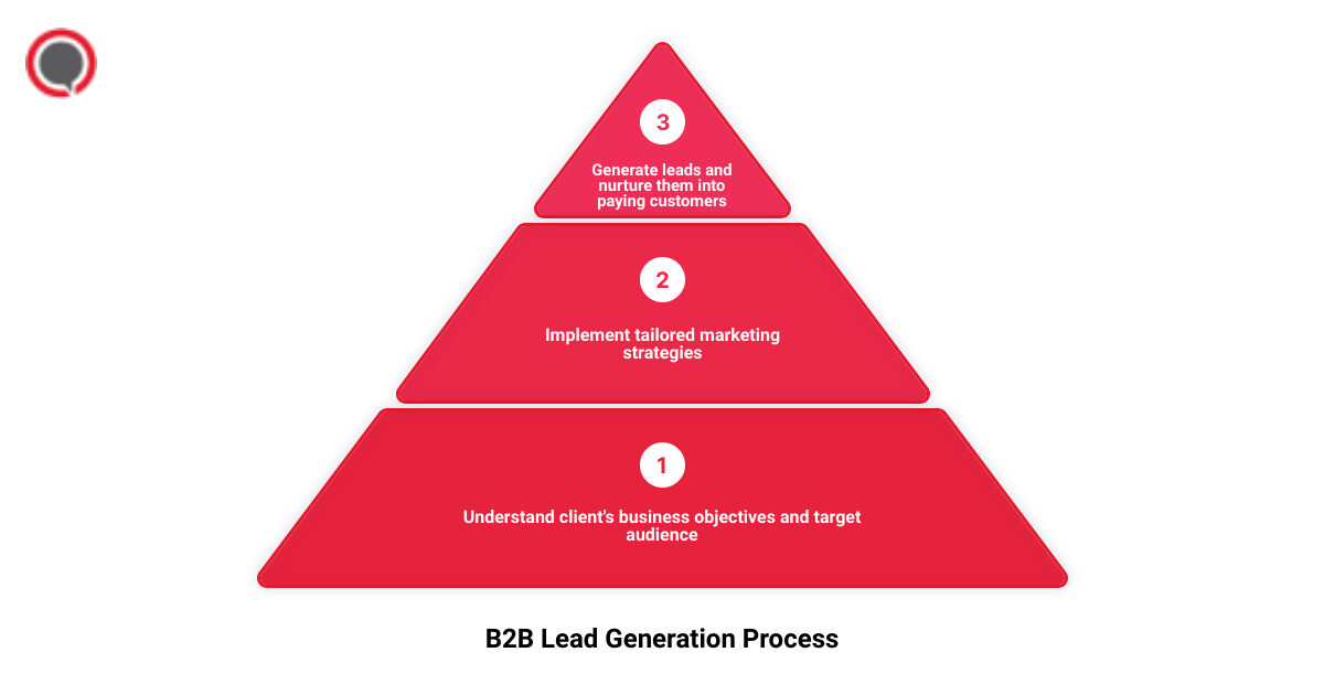 A visual representation of the B2B lead generation process infographic