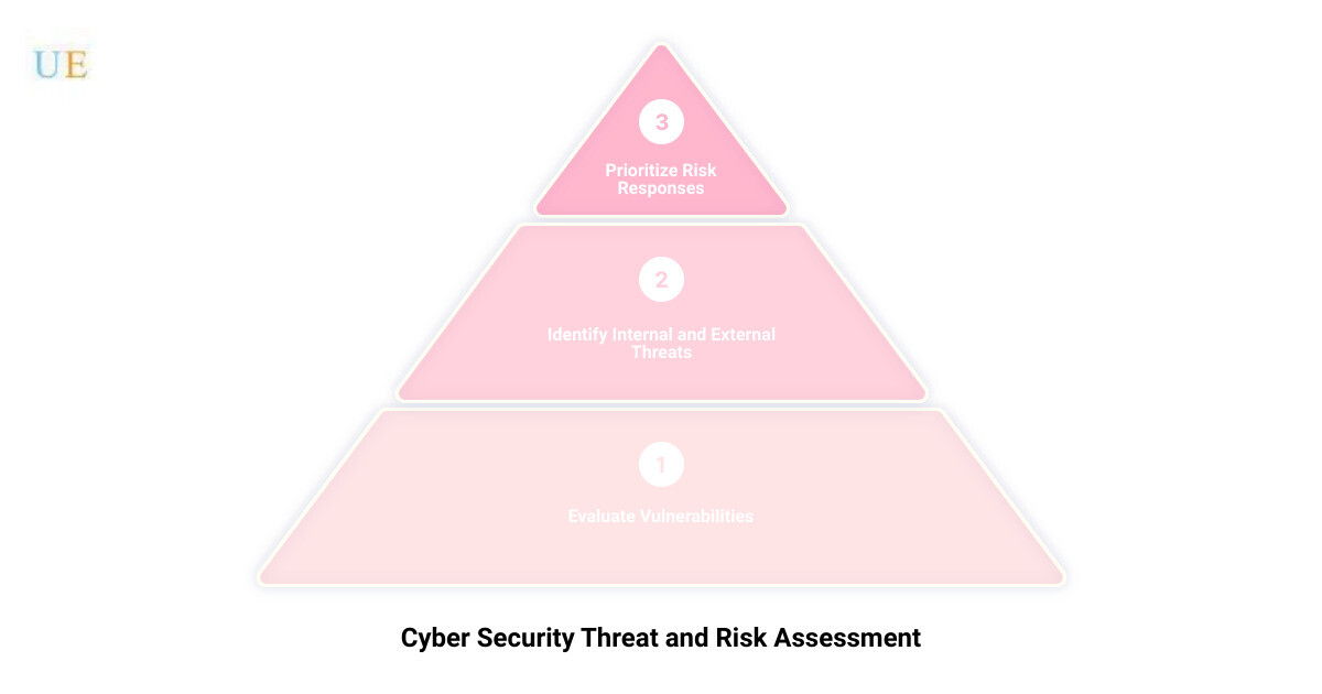 threat and risk assessment cyber security 3 stage pyramid