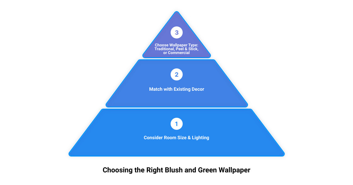 Traditional, Peel and Stick, and Commercial Blush and Green Wallpaper infographic