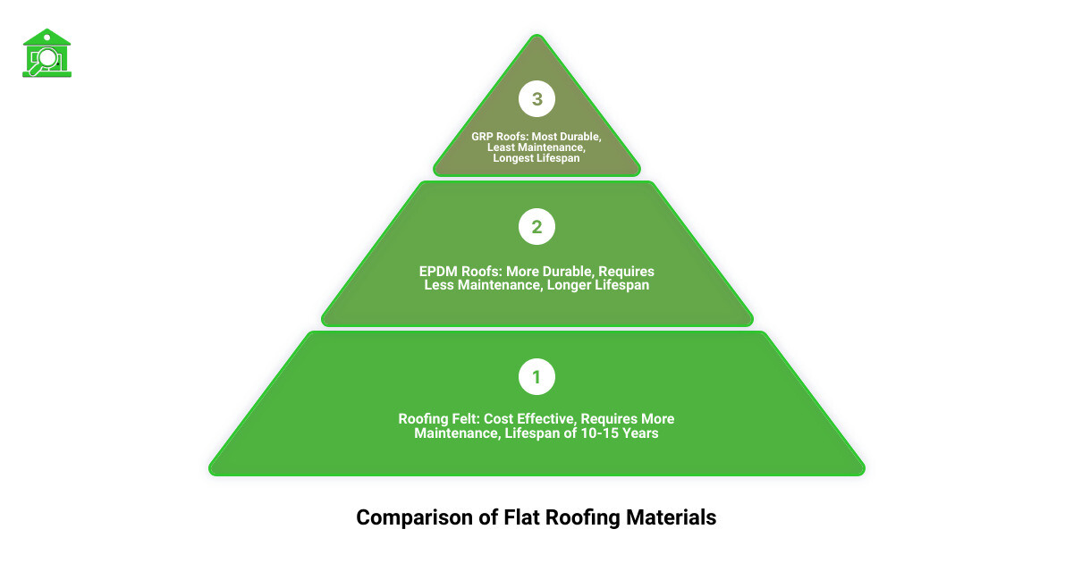 An infographic comparing the benefits and drawbacks of GRP, EPDM and felt roofing infographic