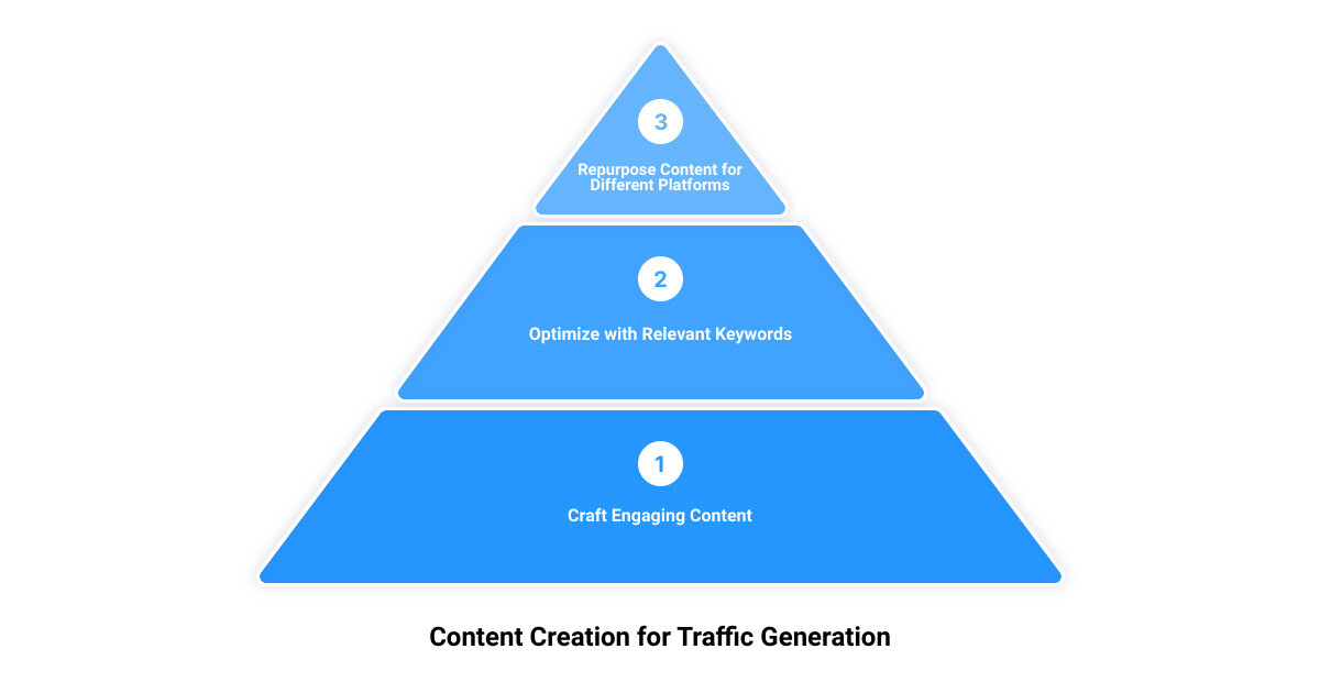 how to generate more traffic to your website3 stage pyramid