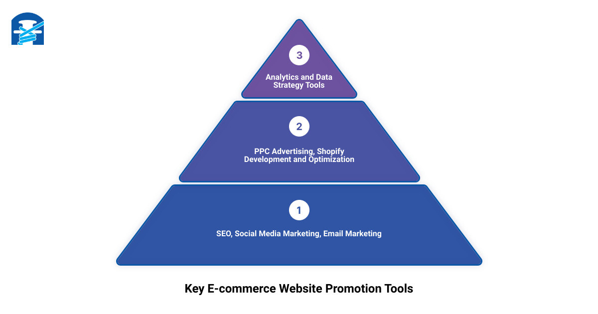 tools for promoting website in e commerce 3 stage pyramid
