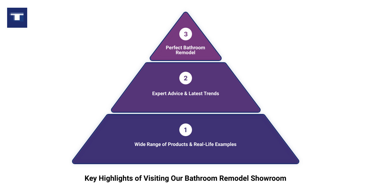 bathroom remodel showroom 3 stage pyramid