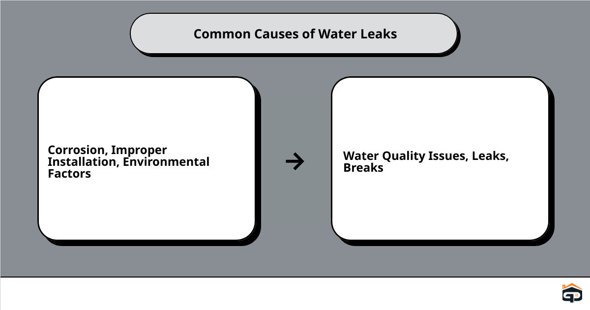 Common causes of water leaks infographic