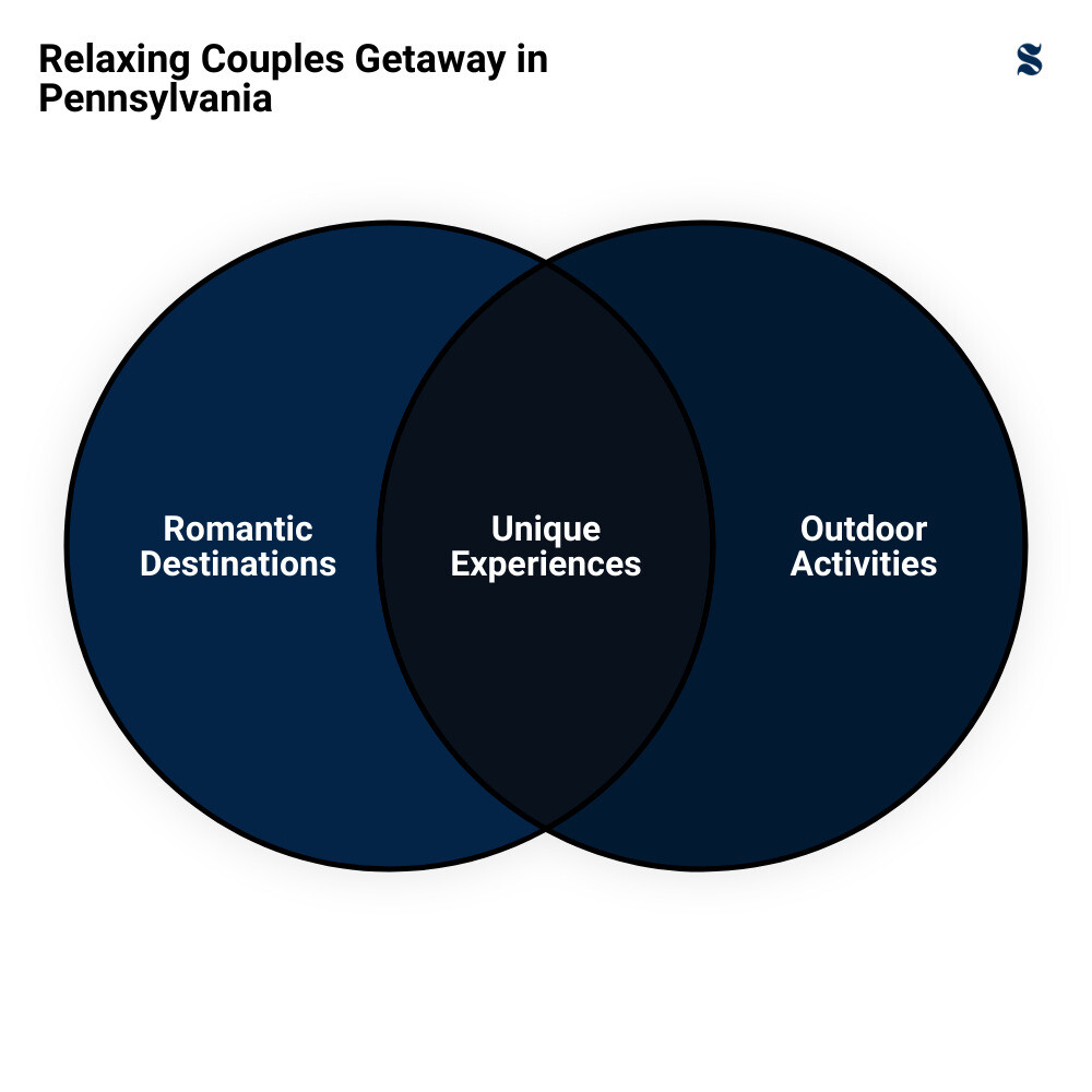 Overview of relaxing couples getaway in Pennsylvania infographic