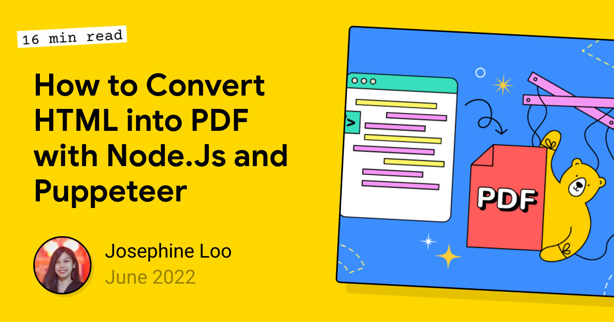 How to Convert HTML into PDF with Node.Js and Puppeteer - Bannerbear