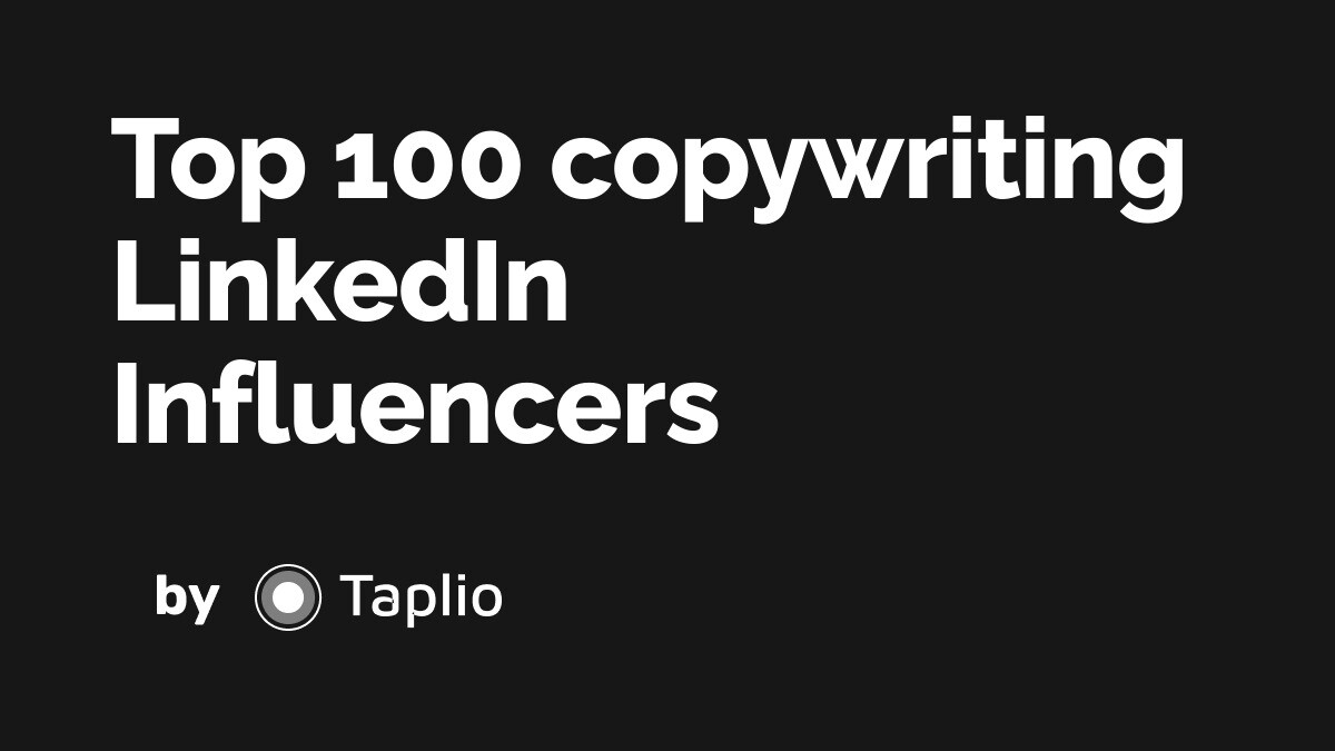 The 100 Best Linkedin Influencers about copywriting