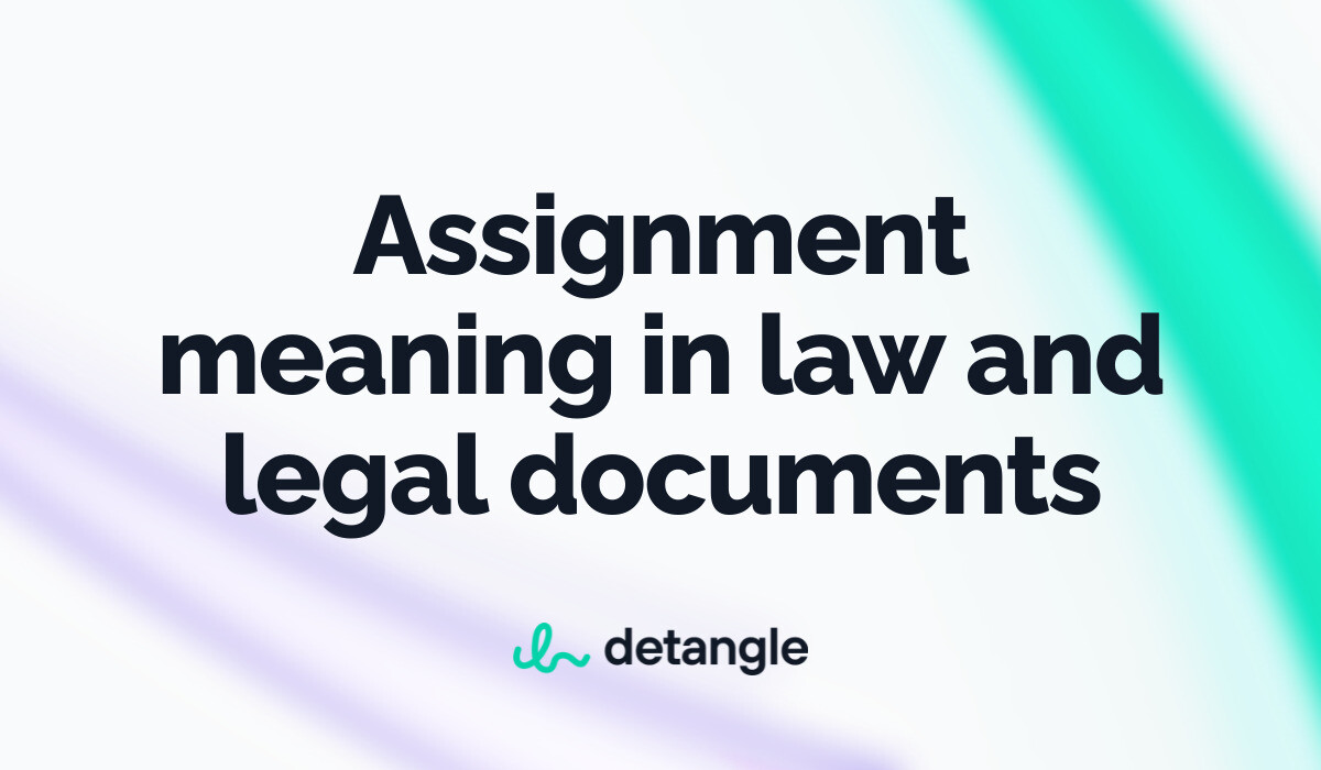 what is meaning of assignment in law