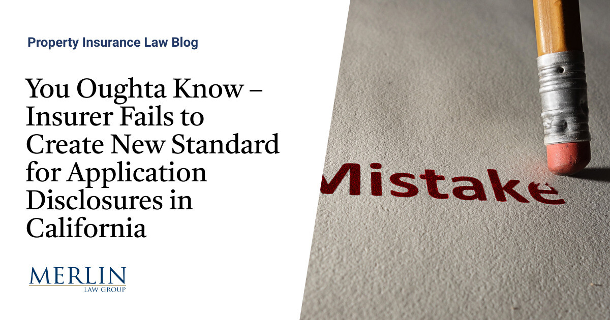 You Oughta Know Insurer Fails to Create New Standard for Application