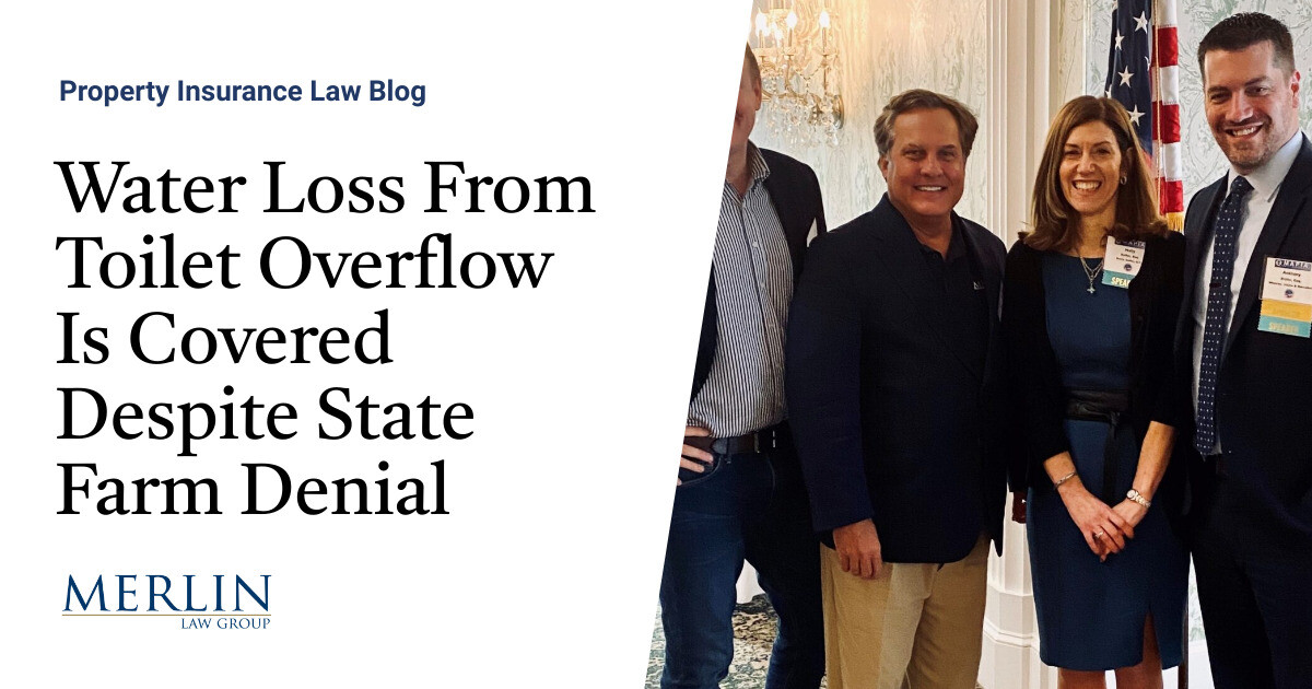 Water Loss From Toilet Overflow Is Covered Despite State Farm Denial