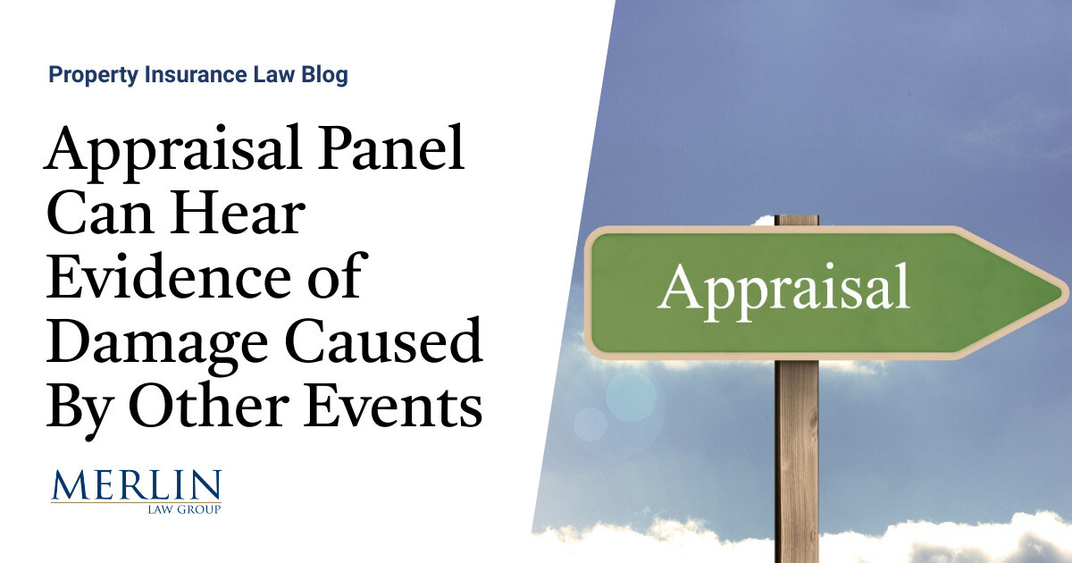 Significant Panel Damage Ca R Insurance Appraisal Panel Can Hear Evidence of Damage Caused By Other Events ...