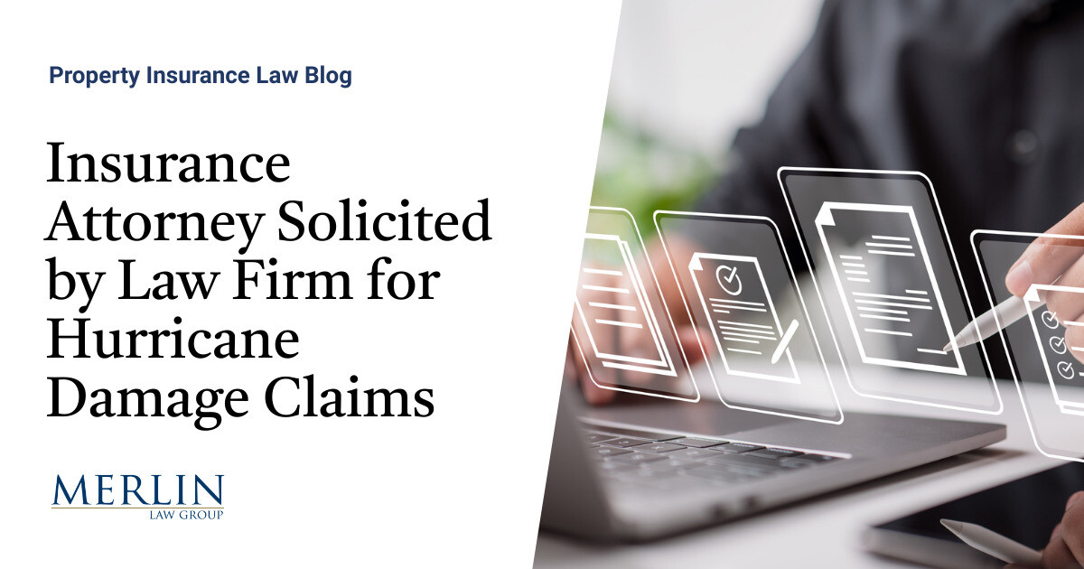Insurance Attorney Solicited by Law Firm for Hurricane Damage Claims