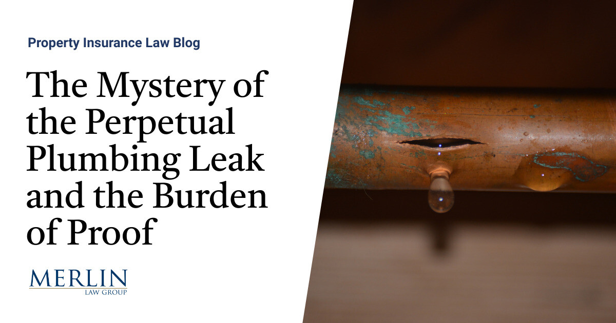 The Mystery of the Perpetual Plumbing Leak and the Burden of Proof