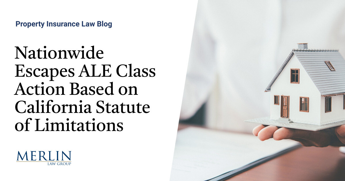 Nationwide Escapes ALE Class Action Based on California Statute of