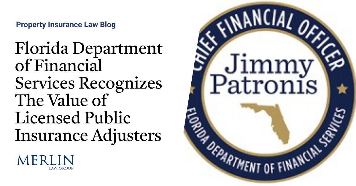 Florida Division of Monetary Companies Acknowledges The Worth of Licensed Public Insurance coverage Adjusters