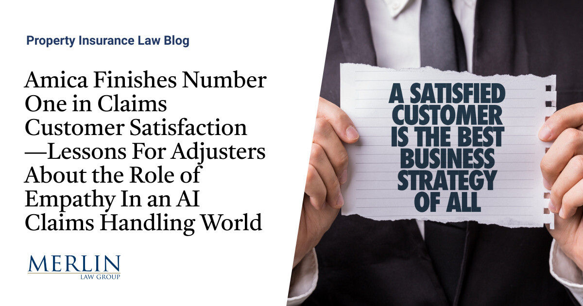 Amica Finishes Quantity One in Claims Buyer Satisfaction—Classes For Adjusters In regards to the Position of Empathy In an AI Claims Dealing with World