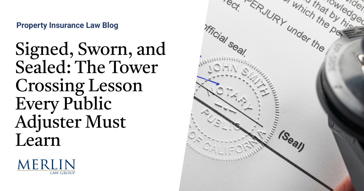 Swor Insurance Sworn Proof of Loss | Property Insurance Coverage Law Blog
