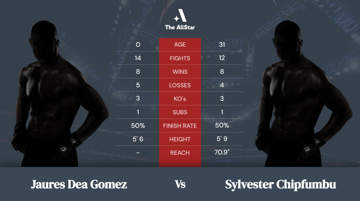 Tale of the tape: Jaures Dea Gomez vs Sylvester Chipfumbu